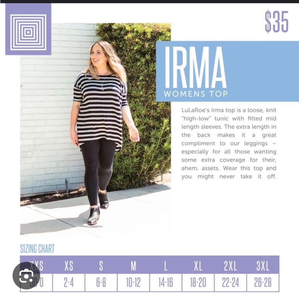 LuLaRoe Irma Heather Gray oversized Tee XL - Picture 7 of 7